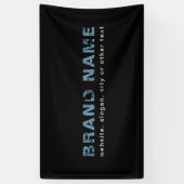 青と黒アートのグランジ会社名 横断幕 (縦)