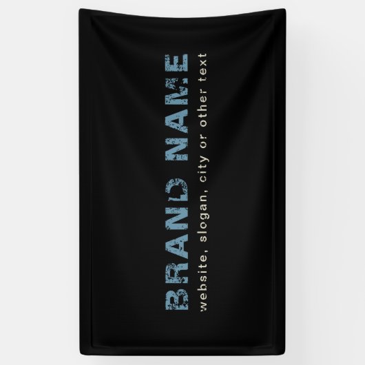 青と黒アートのグランジ会社名 横断幕 (縦)