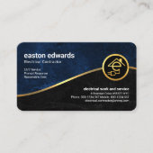 青と黒グランジのフェイク金ゴールド 名刺 (正面)