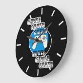 青と黒ゲーマー |ビデオコントローラ ラージ壁時計 (傾斜)