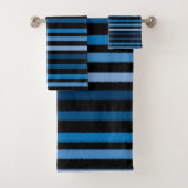 青と黒ストライプの バスタオルセット (インサイチュ)