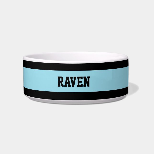 青と黒ストライプの ボウル (正面)