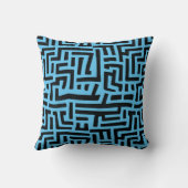 青と黒 |幾何迷路パターン クッション (裏面)