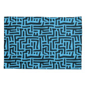 青と黒 |幾何迷路パターン 枕カバー (裏面)