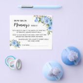 青どのように大きいママ腹ベビーシャワーゲームカード チラシ (シングル)