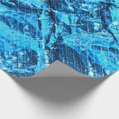 青によってしわを寄せられるホイルの包装紙 ラッピングペーパー (角)