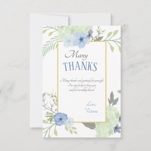 青によってはサンキューカードが開花します サンキューカード (正面)