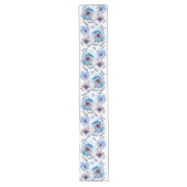 青によっては水彩画が開花します ロングテーブルランナー (正面)