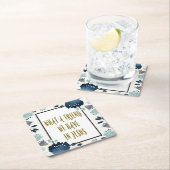 青によっては賛美歌のコースターが開花します スクエアペーパーコースター (インサイチュ)