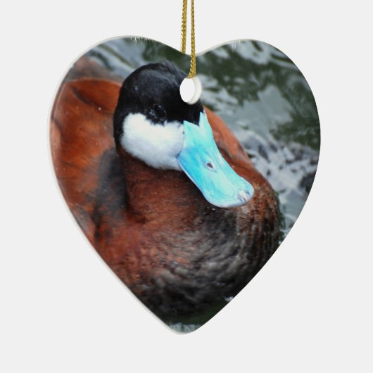 青によって勘定書を出されるアヒルのオーナメント セラミックオーナメント (右)