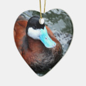 青によって勘定書を出されるアヒルのオーナメント セラミックオーナメント (左)