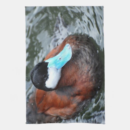 青によって勘定書を出されるアヒルの台所タオル キッチンタオル (縦)