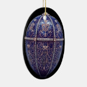 青によって宝石で飾られる卵のオーナメント セラミックオーナメント (右)