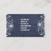 青によって用具を使われる革およびレースの名刺 名刺 (裏面)