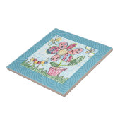 青によって組み立てられるタイルかTrivet $13.95 タイル (側面)