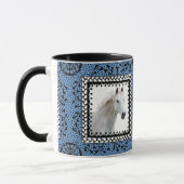 青によって組み立てられる馬のマグ マグカップ (左)