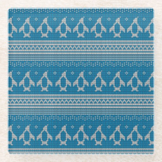 青によって編まれる背景 ガラスコースター (正面)