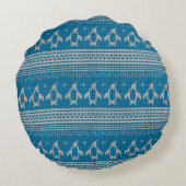 青によって編まれる背景 ラウンドクッション (裏面)