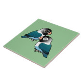 青によって覆われる仲の良い恋人同士の愛らしい組 タイル (側面)