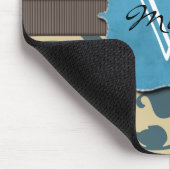 青によって風化させるモノグラムの マウスパッド (コーナー)