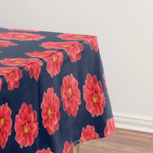 青にピンクのダリアの花 テーブルクロス (インサイチュ)