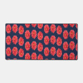 青にピンクのダリアの花 デスクマット (正面)