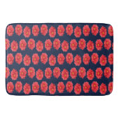 青にピンクのダリアの花 バスマット (正面)