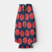 青にピンクのダリアの花 ボトルクーラー (裏面)