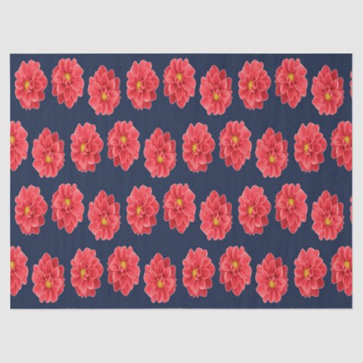 青にピンクのダリアの花 薄葉紙 (正面)