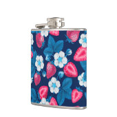 青にピンク色のイチゴ フラスク (左)