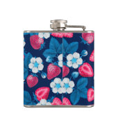 青にピンク色のイチゴ フラスク (裏面)