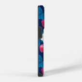 青にピンク色のイチゴ iPhoneケース (右側面)