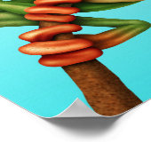 青にメガネをかけた可愛いグリーンツリーカエル ポスター (角)