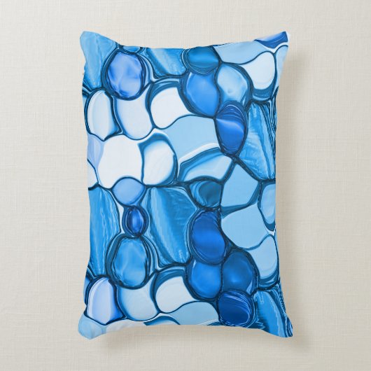 青に似た色合いの石のよう王室のに丸い アクセントクッション (正面(垂直))