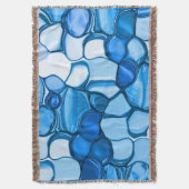 青に似た色合いの石のよう王室のに丸い スローブランケット (正面縦)