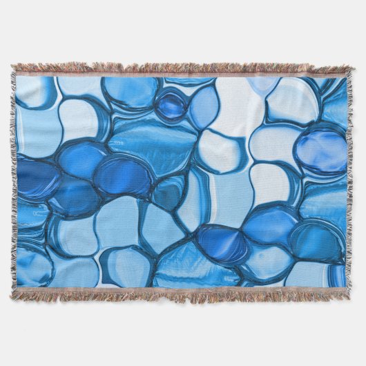 青に似た色合いの石のよう王室のに丸い スローブランケット (正面)