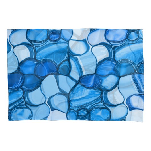 青に似た色調の石のよう王室のに丸い 枕カバー (正面左)