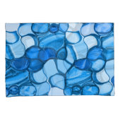 青に似た色調の石のよう王室のに丸い 枕カバー (正面右)