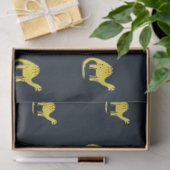 青に可愛い黄色い恐竜の模様 薄葉紙 (ギフト)