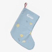 青に子どものパターン スモールクリスマスストッキング (正面 (吊り時))