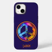 青に対するカラーブラスト平和のサインはっきりしたー Case-Mate iPhoneケース (裏面)