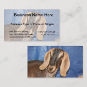 青に対するNubianの雌ジカの頭部 名刺 (正面/裏面)