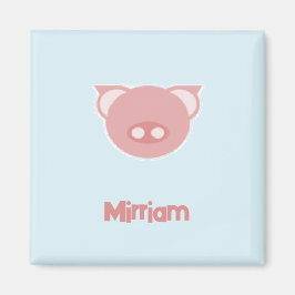 青に桃色の子豚 マグネット