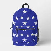 青に白い星 プリントバックパック (正面)