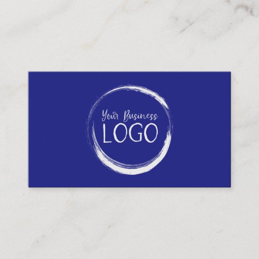 青に白のロゴを付ける 名刺 (正面)