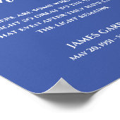 青に白の光が残る名言記念プレート ポスター (角)