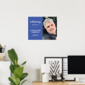 青に白の生命のお祝い 追悼 フォトP ポスター (ホームオフィス)