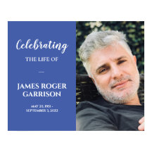 青に白の生命の祝い 追悼写真P