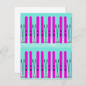 青に紫のスキー ノートカード (正面/裏面)