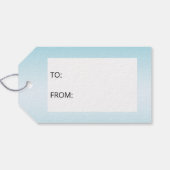 青に緑のスカーフを着た可愛いGentooペンギン ギフトタグ (裏面横)